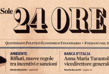 DOPO CORIERE ANCHE SOLE24ORE PROMUOVE NOSTRA REGIONE